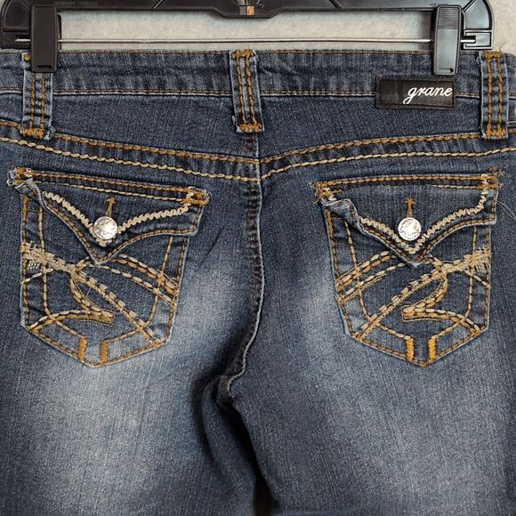 Grane Darcy Super Low Rise Skinny Jeans Button Pocket Juniors 5 - Picture 3 of 6